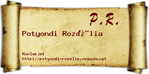 Potyondi Rozália névjegykártya